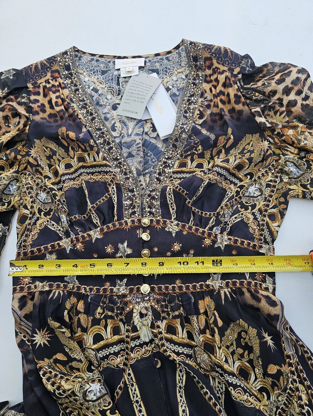Nwt Camilla Shaped Waistband Dress With Gathered Sleeves - Picture 10 of 13